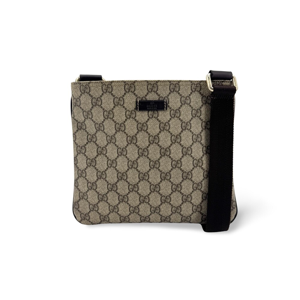 Gucci Zip Top Messenger GG Canvas with Leather Medium
